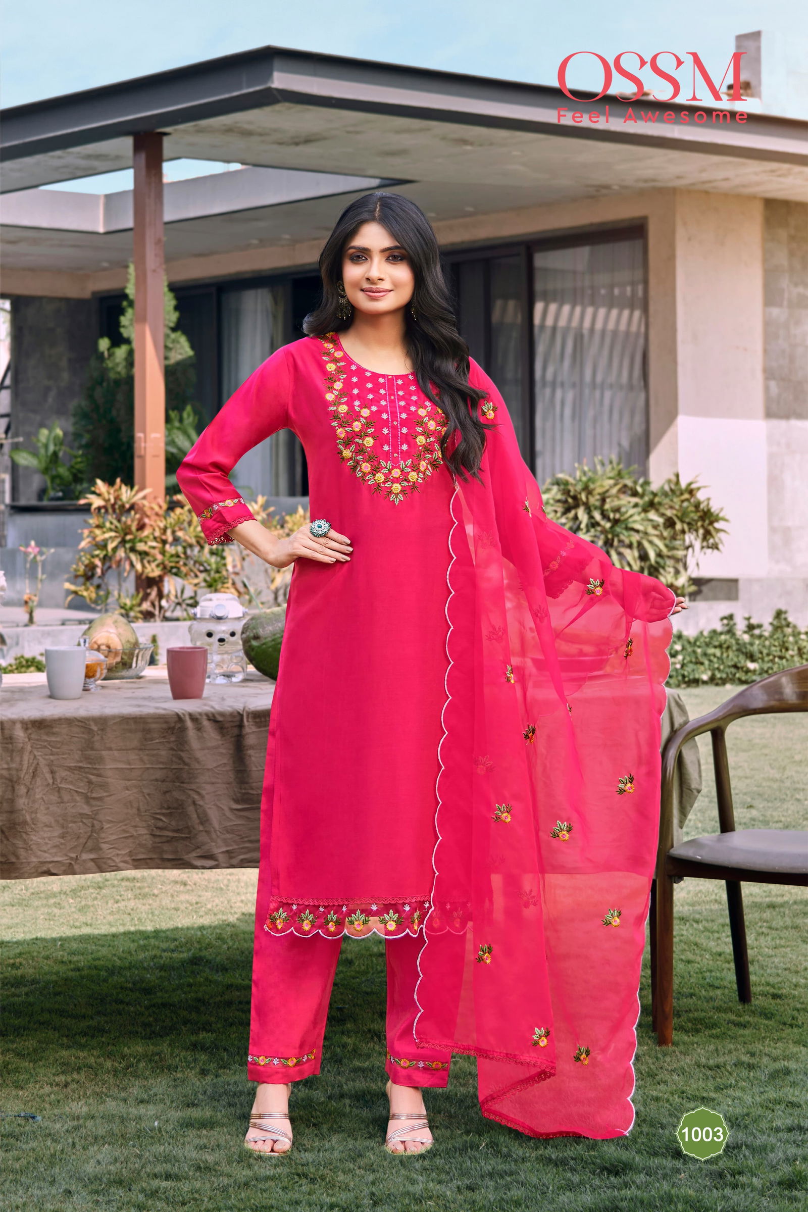 Mohey Vol 2 By Ossm Viscos Roman Silk Embroidery Kurti With Bottom Dupatta Wholesale Market In Surat
